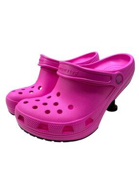 Balenciaga Madame 80 Crocs Mules Pumps Rubber Pink Shoes